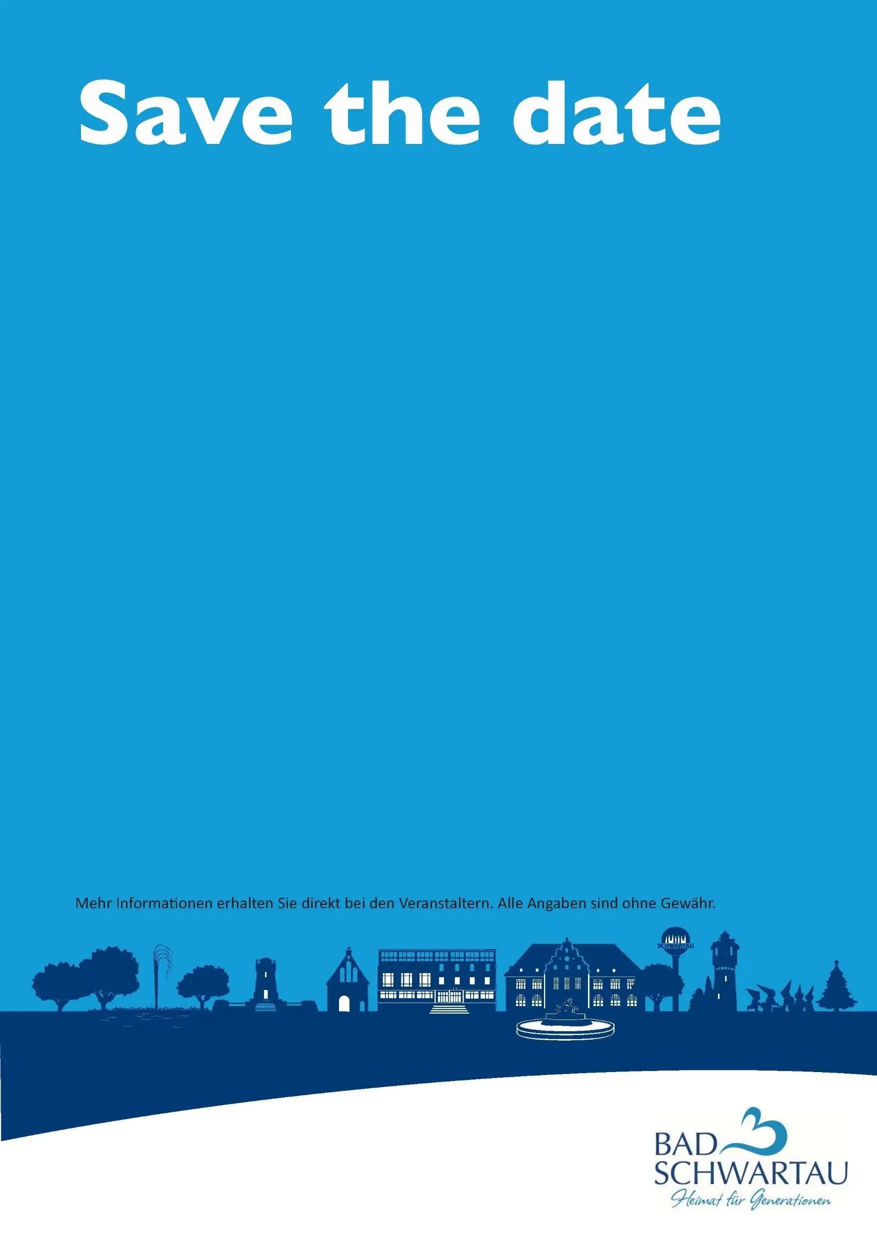 Save-the-date Flyer der Stadt Bad Schwartau mit Informationen zu Veranstaltungen im Oktober 2026 in Bad Schwartau (Seite 1).